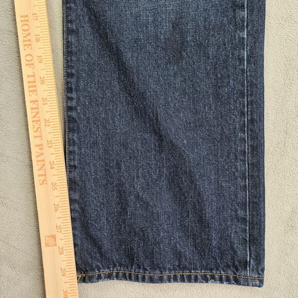 American Eagle Jeans Men 38x29.5 Blue Classic Bootcut Western Denim Dark Wash - Picture 12 of 14